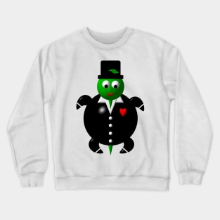 Cute Turtle Wearing a Tuxedo Crewneck Sweatshirt